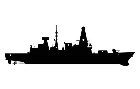 Military Destroyer Warship Vessel Silhouette Army Battleship