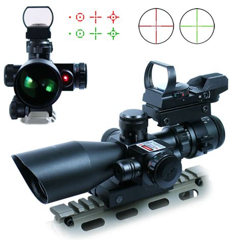 Hunting Riflescope Redgreen Dot Laser Sight Scope Tactical Optics