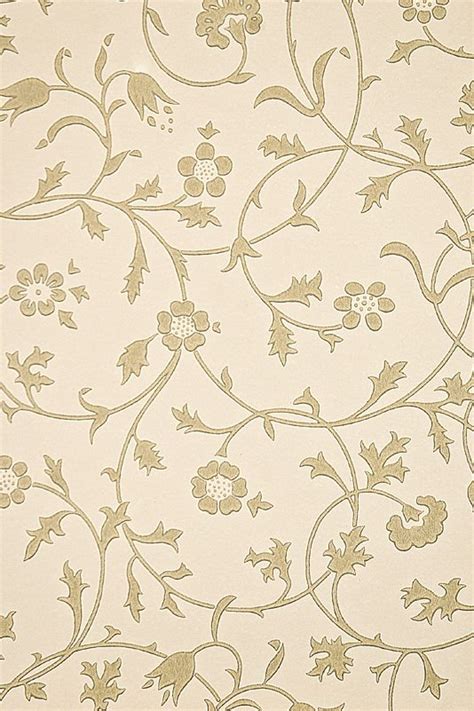 Medway Wallpaper Floral Scroll Design Wallpaper Gold On Cream Floral