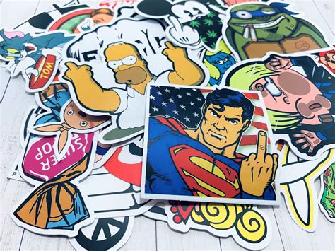 50 vintage adult cartoon sticker pack for hydro flask laptop etsy