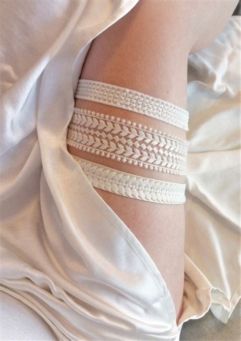 Gabrielle Lace Bridal Garter Modern Ivory Wedding Garter Etsy