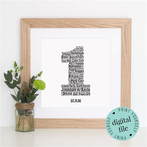 Check spelling or type a new query. Personalised 1st ANNIVERSARY GIFT - Word Art - Printable ...