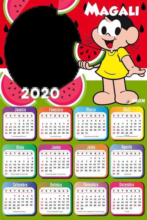 Calendário 2020 Da Magali Moldura Png Imagem Legal