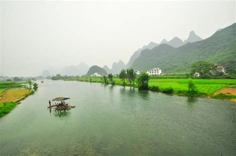 Guilin Li River Landscape In Yangshuo Stock Photo Image Of Asia