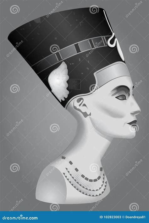 Nefertiti Egyptian Queen Silhouette Nefertiti Isolated On Ant Stock Vector Illustration Of