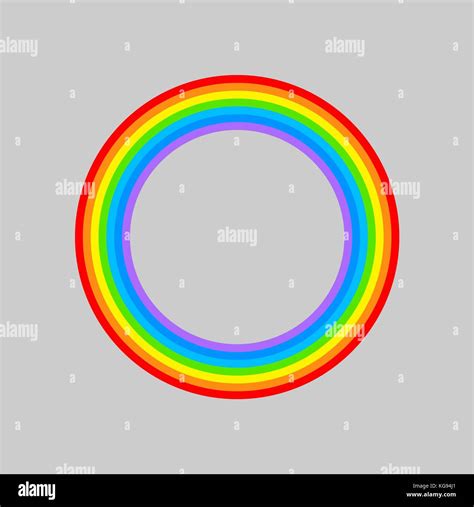 Rainbow Round Rainbows Circle Isolated Vector Illustration Stock