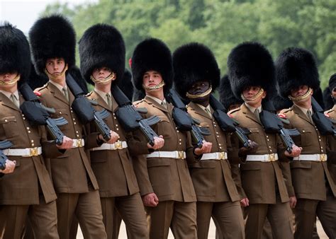 Coldstream Guards Parade Rehearsal In Service Dress For Trooping The