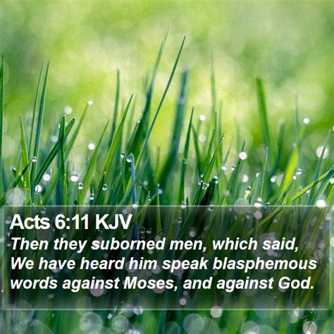 Acts 611 Kjv Then They Suborned Men Which Said We Have Heard