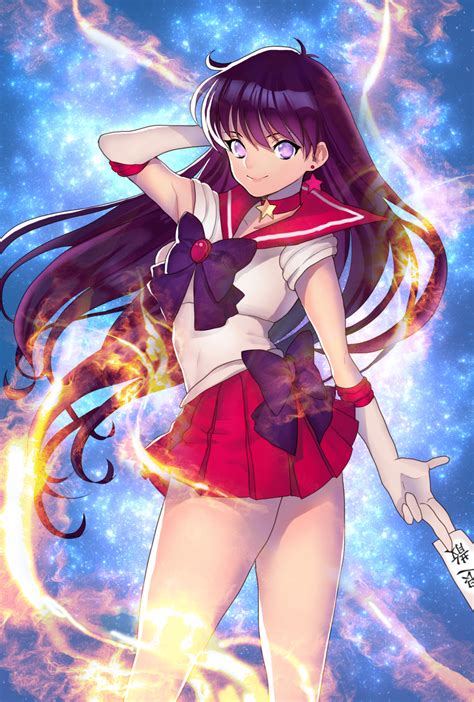 Hino Rei And Sailor Mars Bishoujo Senshi Sailor Moon Drawn By