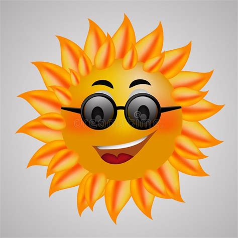 Summer Sun Face With Sunglasses Vector Illustration Eps 10 Stock Vector