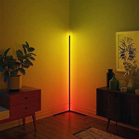 Qjuzo Modern Minimalist Led Corner Floor Lamp Rgb Color Changing
