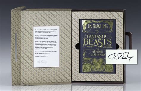 Fantastic Beasts And Where To Find Them Jk Rowling First Edition Signed
