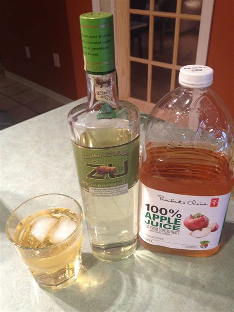 Apple Juice And Zubrowka Vodka From Poland Zubrowka Vodka Vodka Apple Juice