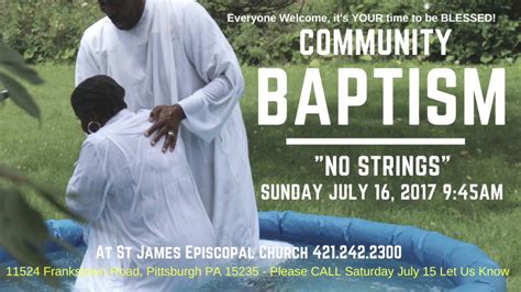 St James Community Baptism Sunday July 16 2017 10am At 11524