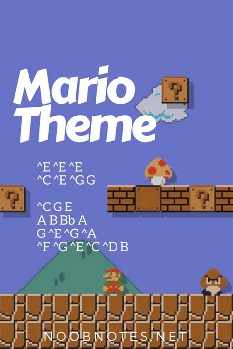 Super Mario Bros Theme Nintendo Music Notes For Newbies Piano