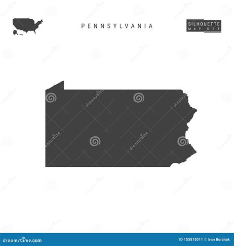 Pennsylvania Us State Vector Map Isolated On White Background High