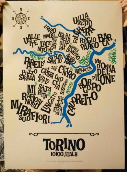 Quartieri Di Torino Vintage Italian Posters Learning A Second Language
