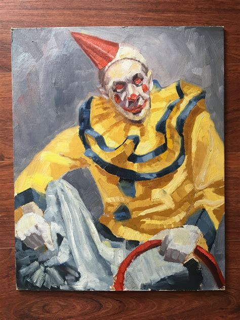 Vintage Clown Painting Vintage Oil Portrait Circus Clown Etsy Artofit