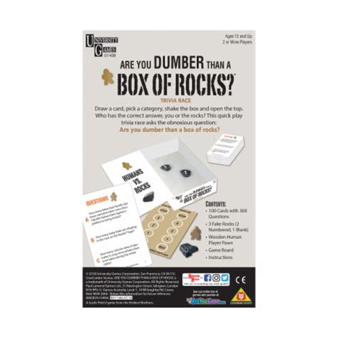 University Games Are You Dumber Than A Box Of Rocks Trivia Race Game Ct Ralphs
