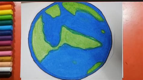 How To Draw Easy Earth Easy Earth Drawing For Kids Earth Drawing How