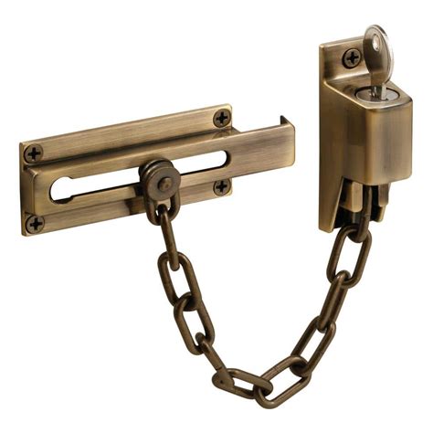 Prime Line Steel Antique Brass Keyed Chain Door Guard U 9914 The