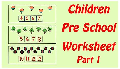 Children Pre School Worksheet Part 1 - YouTube