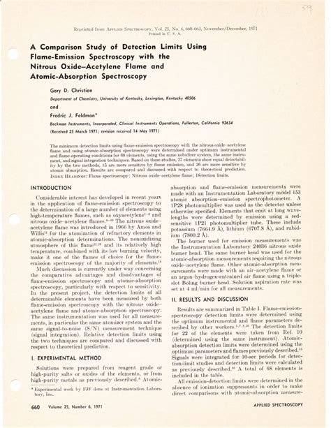 Pdf A Comparison Study Of Detection Limits Using Flame Emission