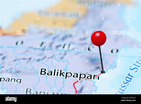 Balikpapan Pinned On A Map Of Indonesia Stock Photo Alamy