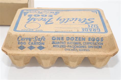 Vintage Cardboard Printed Egg Cartons For One Dozen Eggs Each Etsy