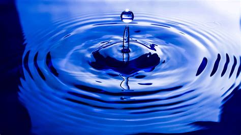 Hd Wallpaper Water Droplet Cobalt Blue Water Drop Wave Close Up