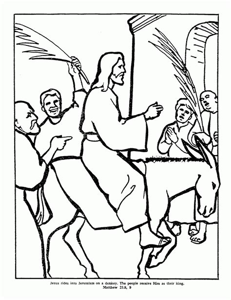 Jesus Rides A Donkey Coloring Page Coloring Pages