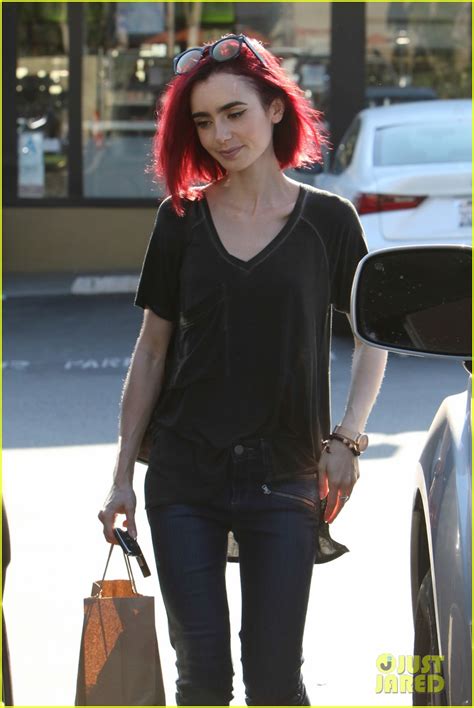 Lily Collins Goes Red See Her New Hair Color Photo