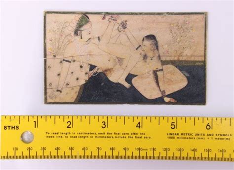 Antique 18th Century Indian Erotica On Ivory Size