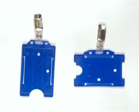25 X Single Sided Rigid Card Holders And Strap Clips For Id Badges Free Uk Pandp Positiv Id