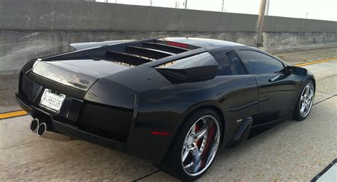 Exotic Cars On The Streets Of Miami Black Lamborghini Murcielago With