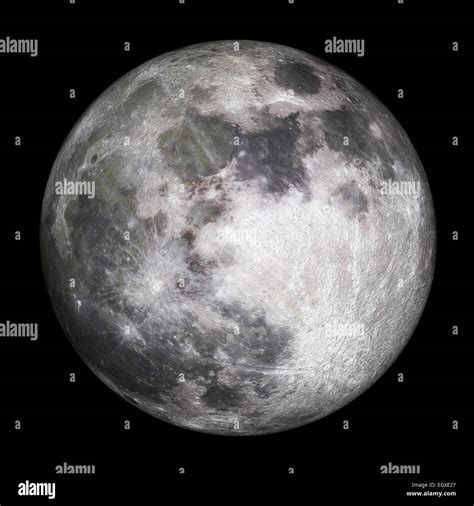 Full Moon In Detail Isolated On Black 3d Render Texture Map For