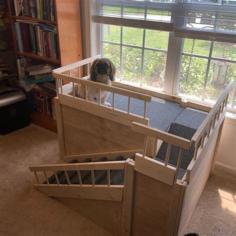 Wood Raised Dog Bed With Ramp And Dog House Elevated Dog Bed Etsy