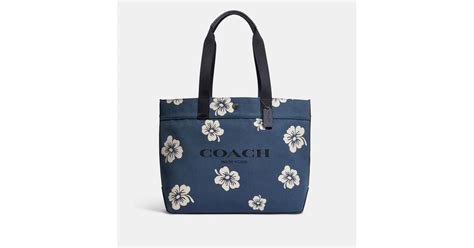 Coach Outlet Canvas Tote 38 With Aloha Floral Print In Blue Lyst