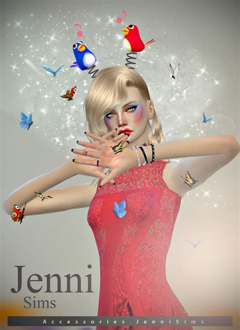 Downloads Sims 4 Accessory Hair Birds Male Female By Jennisims Sims