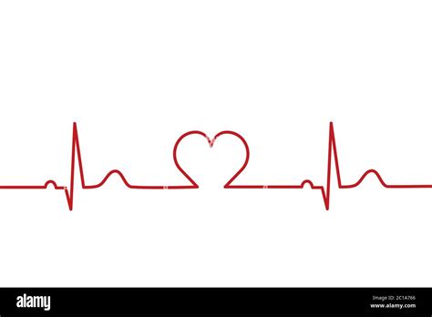 Electrocardiograma normal ECG ECG con corazón en el medio Línea de