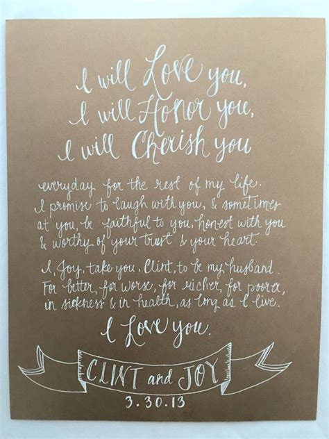 What quotes or messages can you write in wedding cards? hand written vows. wedding vow artwork . by StyleDahlia on ...