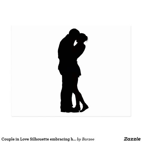 Couple In Love Silhouette Embracing Hug Intimacy Postcard Zazzleca