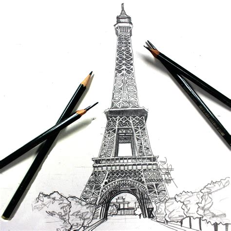 Pin By Firdaus Rafie On Drawing Eiffel Tower Drawing Eiffel Tower