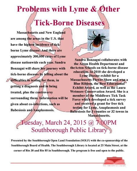 Learn About Tick Borne Diseases March 24 My Southborough