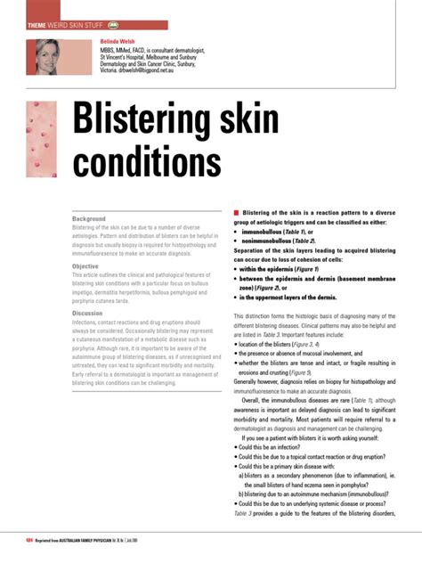 Blistering Skin Conditions Pdf Gluten Gluten Free Diet