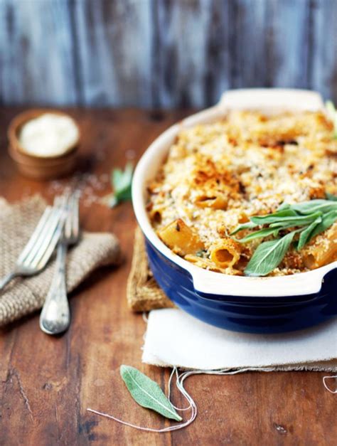 Top casserole with this mixture, then dot with remaining butter. Creamy baked rigatoni with butternut squash & goat cheese ...