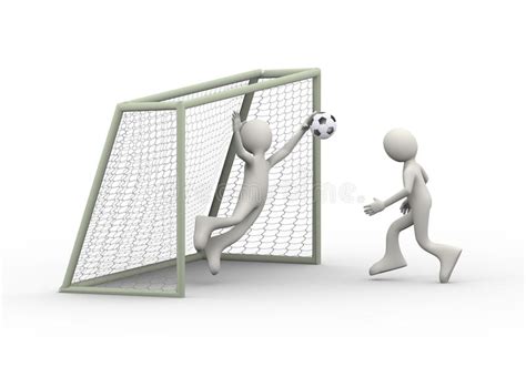 3d Man Kicking Soccer Ball Into Goal Stock Illustration Image 50021635