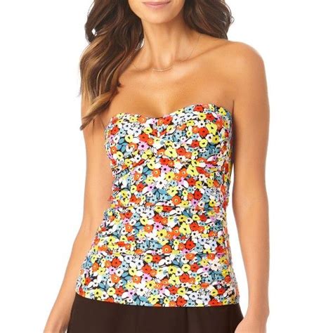Womens Anne Cole Twist Front Bandeaukini Tankini In 2022 Floral
