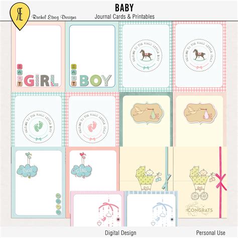 Baby Journal Cards Instant Download Printable Journaling Etsy