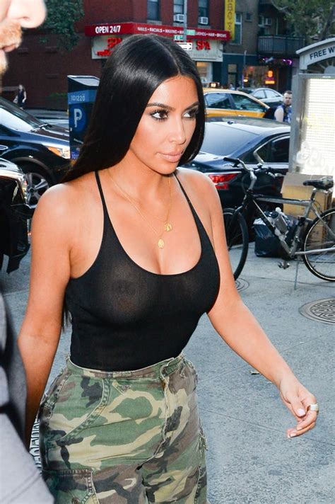Kim Kardashian Wearing See Through Top In Nyc August Popsugar
